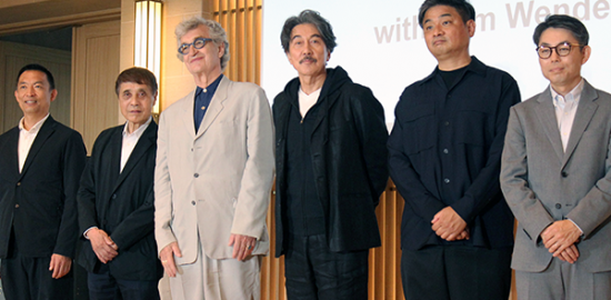 ＜THE TOKYO TOILETプロジェクト＞記者発表会：ヴィム・ヴェンダース（映画監督）、役所広司（俳優）、安藤忠雄（建築家）、長谷部健（渋谷区長）、柳井康治（プロジェクトオーナー）、高崎卓馬（クリエイティブディレクター）