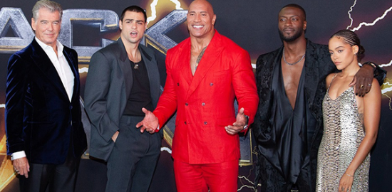 映画『ブラックアダム』ニューヨークプレミア、ドウェイン・ジョンソン、ピアース・ブロスナン、オルディス・ホッジ、クインテッサ・スウィンデル、ノア・センティネオ