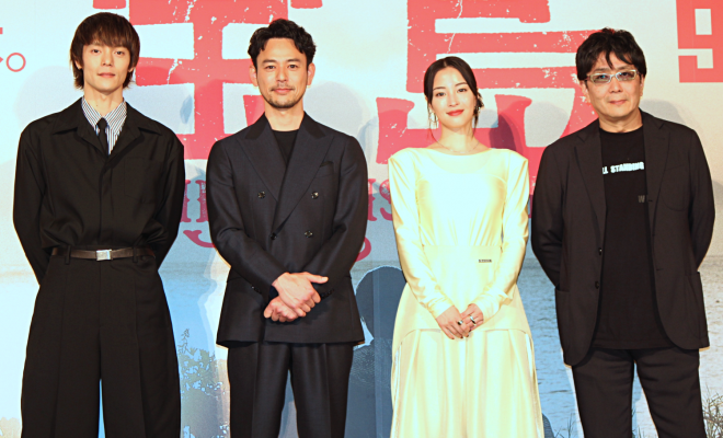 映画『宝島』完成報告会見、妻夫木聡、広瀬すず、窪田正孝、大友啓史監督