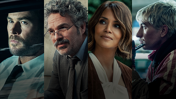 映画『クライム 101』クリス・ヘムズワース／マーク・ラファロ／バリー・コーガン／ハル・ベリー