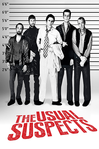 映画『ユージュアル・サスペクツ』ガブリエル・バーン／スティーヴン・ボールドウィン／ベニチオ・デル・トロ／ケヴィン・ポラック／ケヴィン・スペイシー